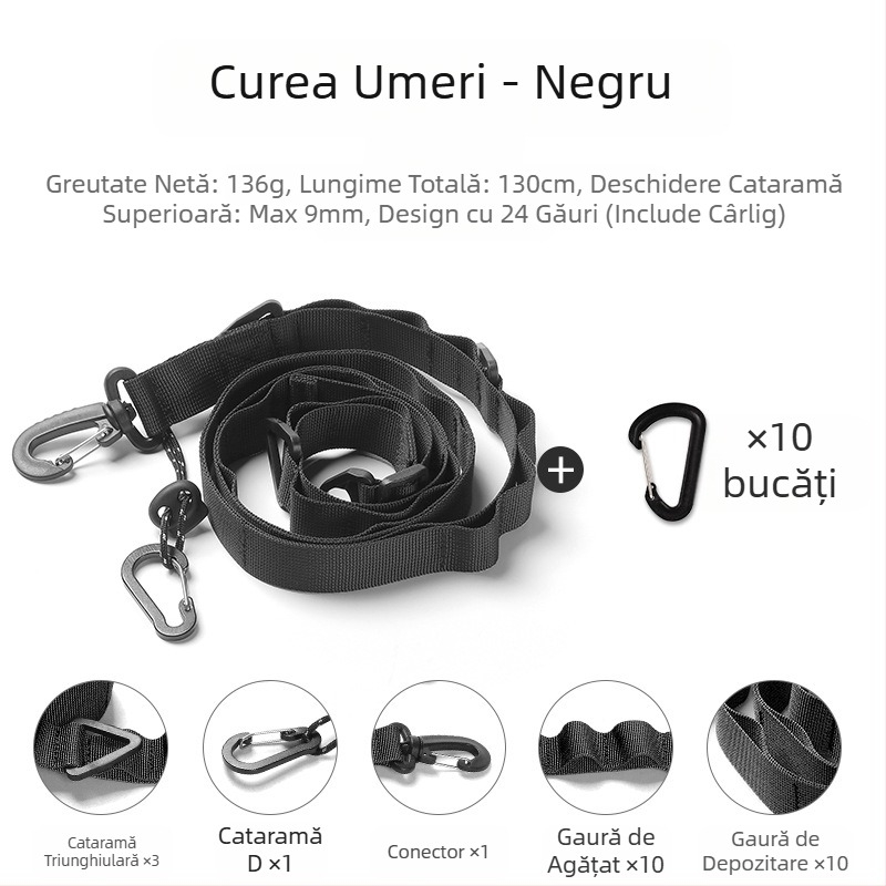 În aer liber Camping agățat frânghie multifuncțională arbitrară curea reglabilă lungă Crossbody rucsac agățat curea baldachin curea