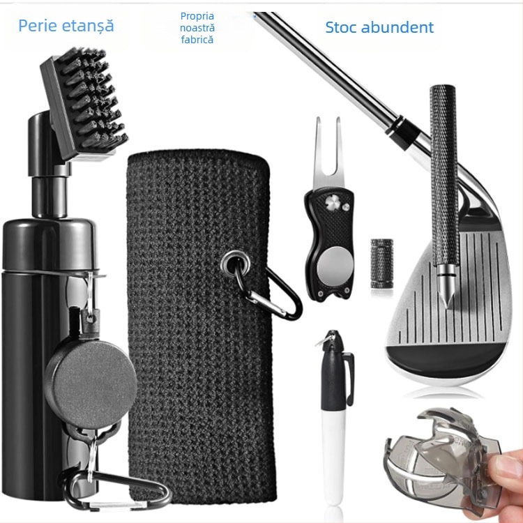 Perie de curățare a sticlei cu pulverizator nouă, perie de curățare a clubului de golf, tip presă, pulverizare cu apă, curățare a canelurilor capului clubului