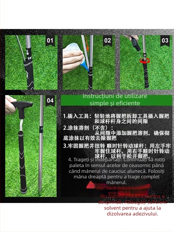 Instrument de înlocuire a mânerului de golf, trei piese, demontare, bandă dublu adezivă, clemă de cauciuc, 13 piese, accesorii de golf