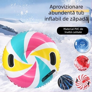 În stoc, en-gros, îngroșat, protecție a mediului din PVC, inel de schi gonflabil rotund pentru exterior, jucării de schi explozive pentru copii, jucării de schi pentru explozie de iarnă