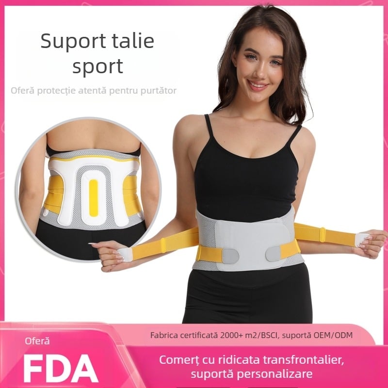 Centură de talie fixă respirabilă pentru patru anotimpuri, cu placă de oțel, suport pentru talie de vară, sport, cu presiune dublă