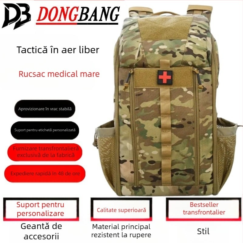 Rucsac tactic medical pentru camping în aer liber, alpinism, rucsac sport de mare capacitate, geantă de urgență multifuncțională pentru depozitare