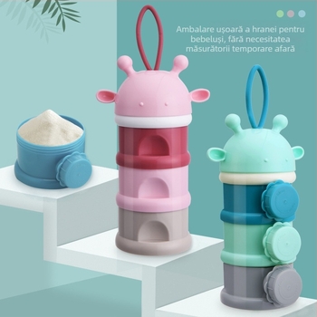 Cutie de lapte praf pentru bebeluși direct din fabrică, cu lapte praf stratificat independent, portabil, cu trei straturi, cutie pentru gustări