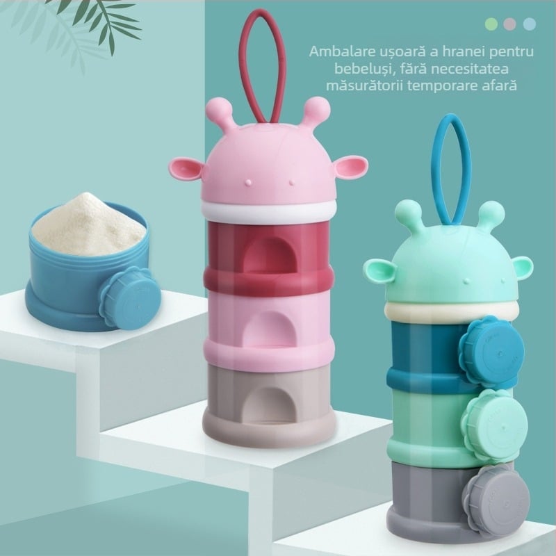Cutie de lapte praf pentru bebeluși direct din fabrică, cu lapte praf stratificat independent, portabil, cu trei straturi, cutie pentru gustări