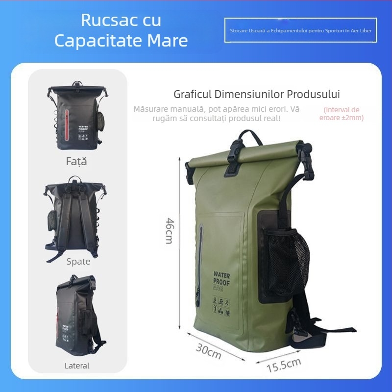Rucsac transfrontalier din PVC pentru sporturi în aer liber, impermeabil, geantă de călătorie pentru bărbați, rucsac pentru calculator pentru studenți, alpinism și camping
