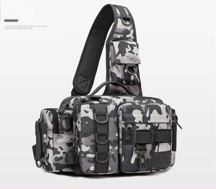 Geantă de pescuit multifuncțională de mare capacitate pentru bărbați, geantă de piept, geantă crossbody, geantă de pescuit, rucsac în aer liber pentru bărbați