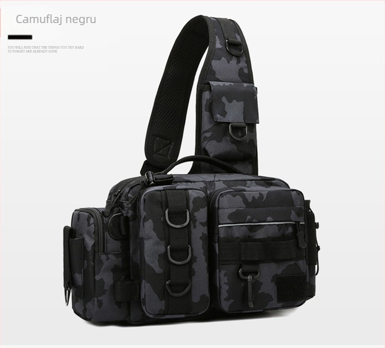 Geantă de pescuit multifuncțională de mare capacitate pentru bărbați, geantă de piept, geantă crossbody, geantă de pescuit, rucsac în aer liber pentru bărbați