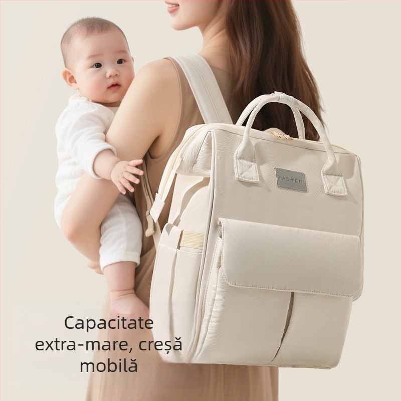 Geantă mare pentru mame, geantă transfrontalieră nouă, portabilă, de mare capacitate, rucsac pentru bebeluși, depozitare poate fi agățată pe cărucior, geantă pentru mamă și bebeluș