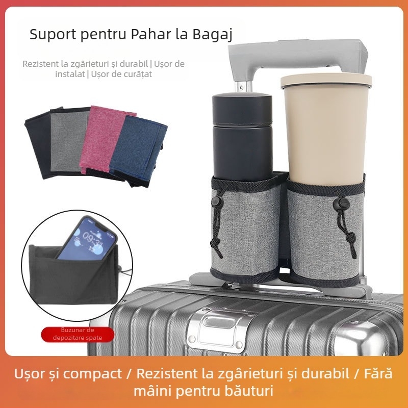 Suport pentru valiza de depozitare, din pânză Oxford, capac pentru ceașcă termos, capac protector pentru ceașcă de bagaje, geantă de depozitare pentru ceai cu lapte și băuturi, capac pentru ceașcă