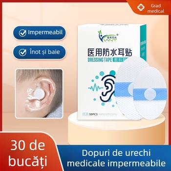 Patch-uri medicale impermeabile pentru urechi, pentru copii, înot, nou-născuți, baie, adulți, orificiu pentru ureche mijlocie, anti-apă, protecție pentru urechi, căști de protecție