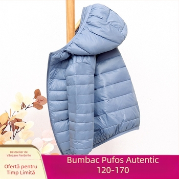 Jachetă de iarnă nouă, culoare solidă, cu bumbac și puf pentru copii, ușoară și subțire, jachetă cu bumbac, pentru băieți și fete, jachetă cu bumbac pentru studenți, jachetă cu bumbac, jachetă pentru copii de talie mare