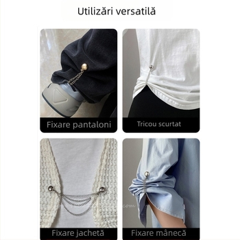 Tricou multifuncțional, pantaloni scurți pentru schimbarea tricouului, dantelă artificială, tiv lung și scurt, cataramă magnetică cu lanț scurt, cataramă fixă cu margine fără cusătură