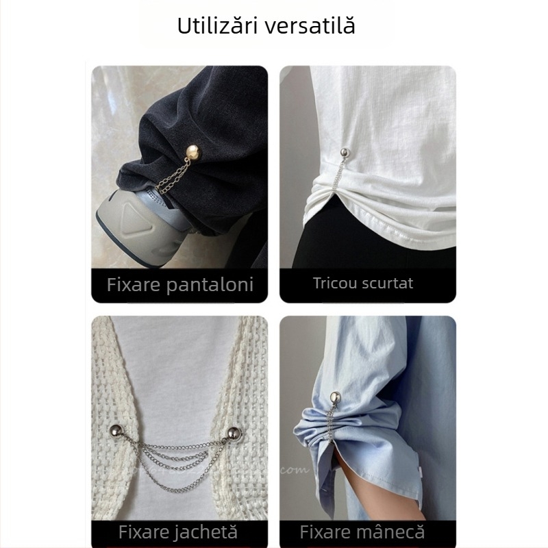 Tricou multifuncțional, pantaloni scurți pentru schimbarea tricouului, dantelă artificială, tiv lung și scurt, cataramă magnetică cu lanț scurt, cataramă fixă cu margine fără cusătură