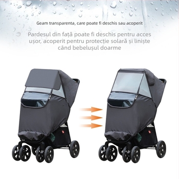 Husă de ploaie pentru cărucior pentru bebeluși, husă universală rezistentă la vânt, umbrelă pentru bebeluși, cărucior auto, pelerină de ploaie de protecție, husă impermeabilă de iarnă rezistentă la vânt