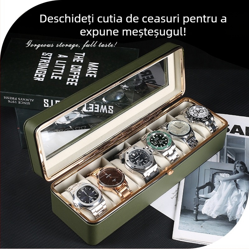 Cutie de ceasuri New Hardware Edge cu șase cifre, cutie de depozitare pentru ceasuri de înaltă calitate, cutie de colecție pentru ceasuri de casă, cutie de afișare pentru ceasuri