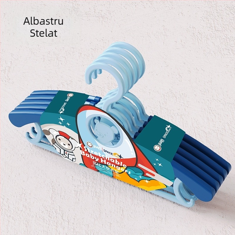 Umeraș de haine multifuncțional pentru copii, retractabil, depozitare, suport pentru haine pentru bebeluși, din plastic, rezistent la vânt, umeraș de uscare, personalizare