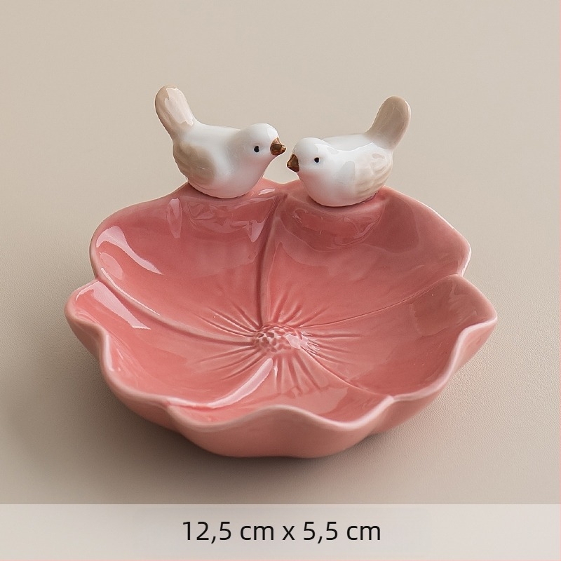 Farfurie ceramică cu dimensiuni, farfurie pentru fructe răcoritoare, farfurie pentru depozitare în living, farfurie cu pendul, farfurie creativă cu pasăre drăguță pentru patiserie