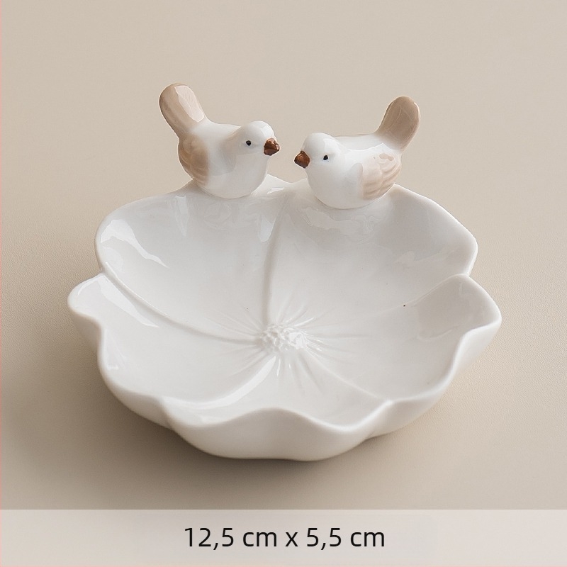 Farfurie ceramică cu dimensiuni, farfurie pentru fructe răcoritoare, farfurie pentru depozitare în living, farfurie cu pendul, farfurie creativă cu pasăre drăguță pentru patiserie