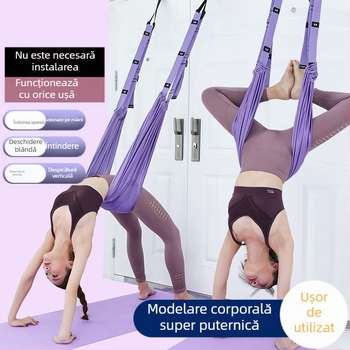 Centură inferioară pentru yoga aeriană, sling, frânghie, yoga acasă, cal, stand inversat, echipament de antrenament pentru femei, centură elastică pentru ușă, întindere