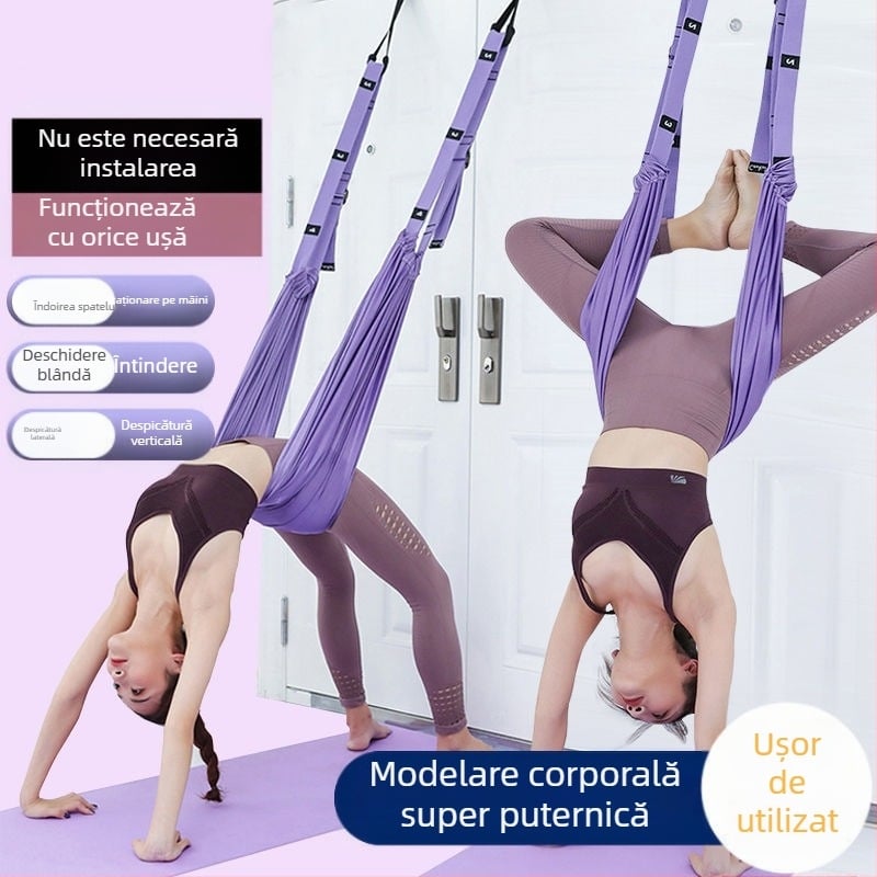 Centură inferioară pentru yoga aeriană, sling, frânghie, yoga acasă, cal, stand inversat, echipament de antrenament pentru femei, centură elastică pentru ușă, întindere
