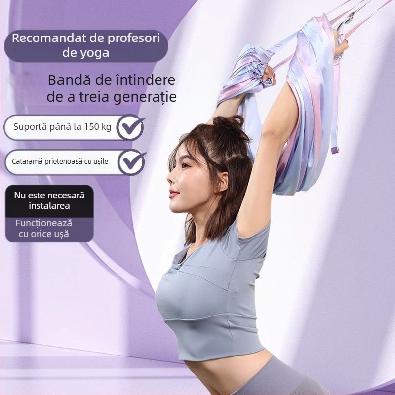 Centură inferioară pentru yoga aeriană, sling, frânghie, yoga acasă, cal, stand inversat, echipament de antrenament pentru femei, centură elastică pentru ușă, întindere