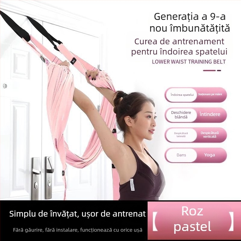 Centură inferioară pentru yoga aeriană, sling, frânghie, yoga acasă, cal, stand inversat, echipament de antrenament pentru femei, centură elastică pentru ușă, întindere