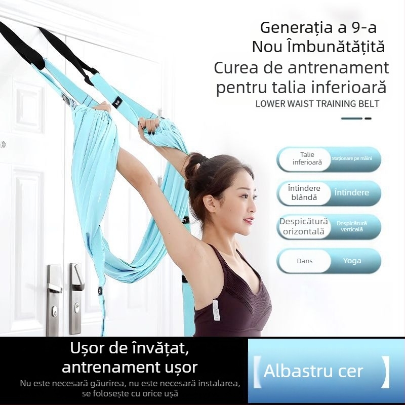 Centură inferioară pentru yoga aeriană, sling, frânghie, yoga acasă, cal, stand inversat, echipament de antrenament pentru femei, centură elastică pentru ușă, întindere
