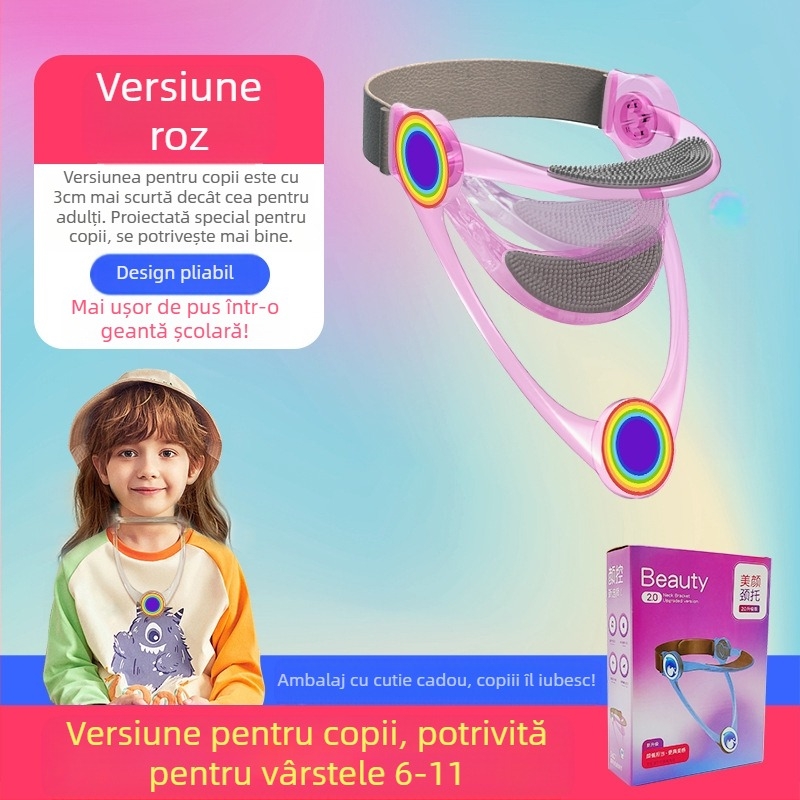 Perie de gât de patru generații anti-arc reglabilă pentru adulți și copii, protecție pentru teme pentru studenți, arc pentru a ține gâtul, ridicător de gât