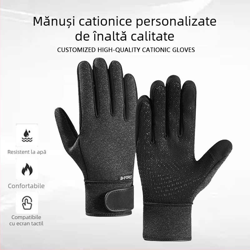 Mănuși de călărie pentru echipamente sportive în aer liber, toamna și iarna, căptușite cu fleece, impermeabile, antiderapante, cu ecran tactil, pentru bărbați și femei