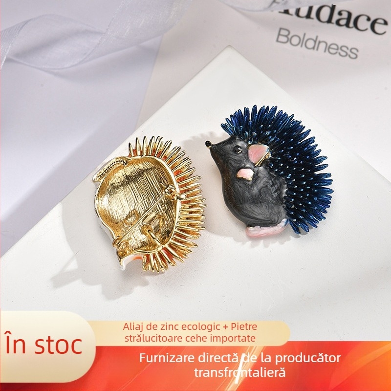 Broșă drăguță cu arici, personalitate creativă din aliaj, desene animate, franc, animal, corsaj, accesorii vestimentare, cataramă cu eșarfă