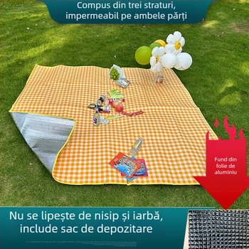 Covoraș de picnic îngroșat, portabil în aer liber, covoraș de picnic din folie colorată, faimos pe internet, covoraș rezistent la umiditate, covoraș de cort de unică folosință, consumabile