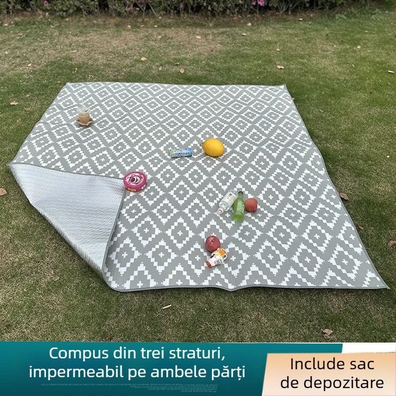 Covoraș de picnic îngroșat, portabil în aer liber, covoraș de picnic din folie colorată, faimos pe internet, covoraș rezistent la umiditate, covoraș de cort de unică folosință, consumabile