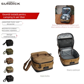 Clienții montani, geantă de picnic în aer liber, geantă izolatoare pentru frigider, cutie izolatoare portabilă din pânză Oxford, rezistentă la uzură