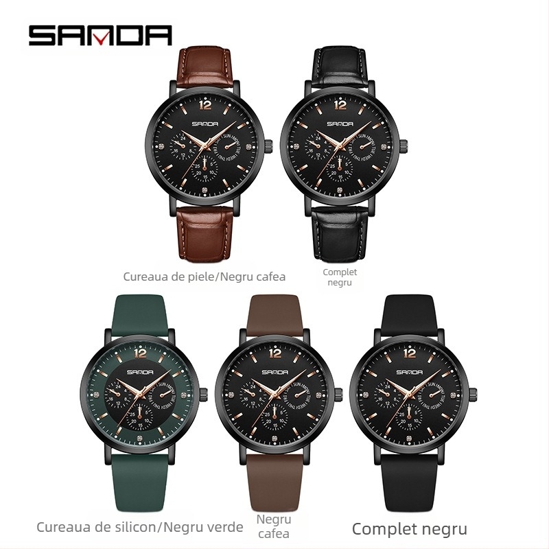 Sanda Source Factory Quartz Watch Adolescent Coreeană La Modă Quartz Watch Retro Casual La Modă Men's Watch