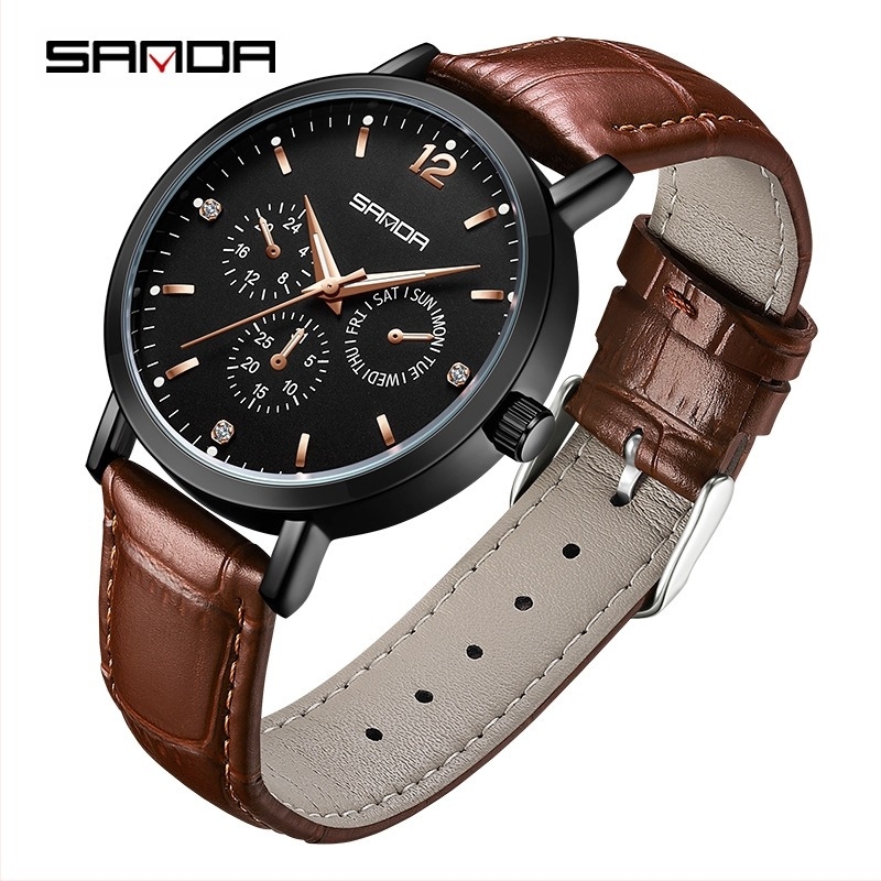 Sanda Source Factory Quartz Watch Adolescent Coreeană La Modă Quartz Watch Retro Casual La Modă Men's Watch