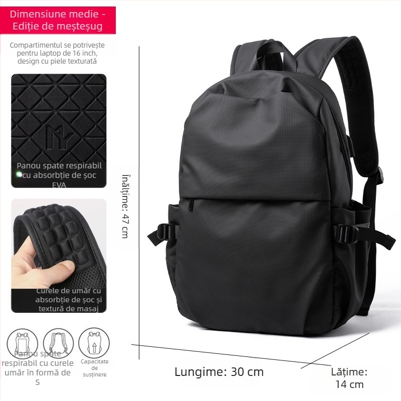 Prelucrare moda simplu rucsac bărbați la modă junior liceu student ghiozdan călătorie rucsac 16 inch computer geantă bărbați geantă