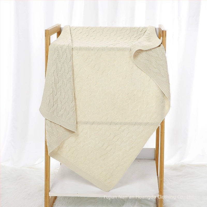 Pătură simplă pentru copii, tricotată, de culoare solidă, pentru copii, de vânzare cu amănuntul, la începutul toamnei, pentru copii, cu aer condiționat
