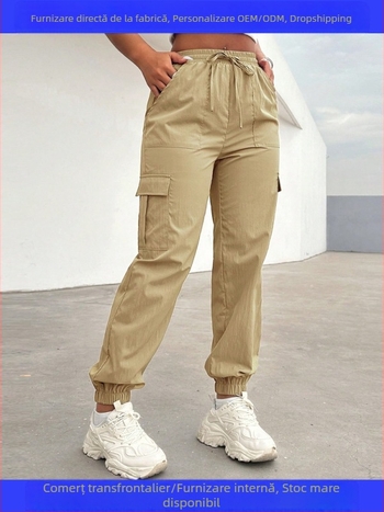 Pantaloni cargo cu șnur pentru femei, export transfrontalier, din Europa și America, stil nou de primăvară și vară, pantaloni cu uscare rapidă pentru parașutiști, pantaloni casual americani 8082
