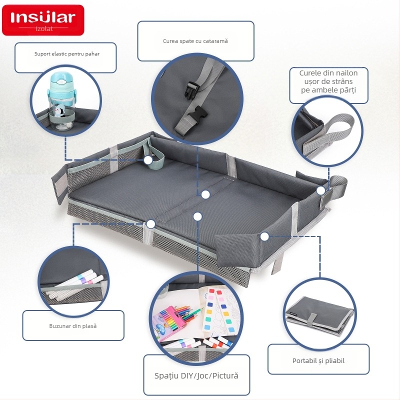 Pliabil copii adulți avion călătorie masă tablă set jucării depozitare geantă tren masă tablă tavă geantă jucării depozitare