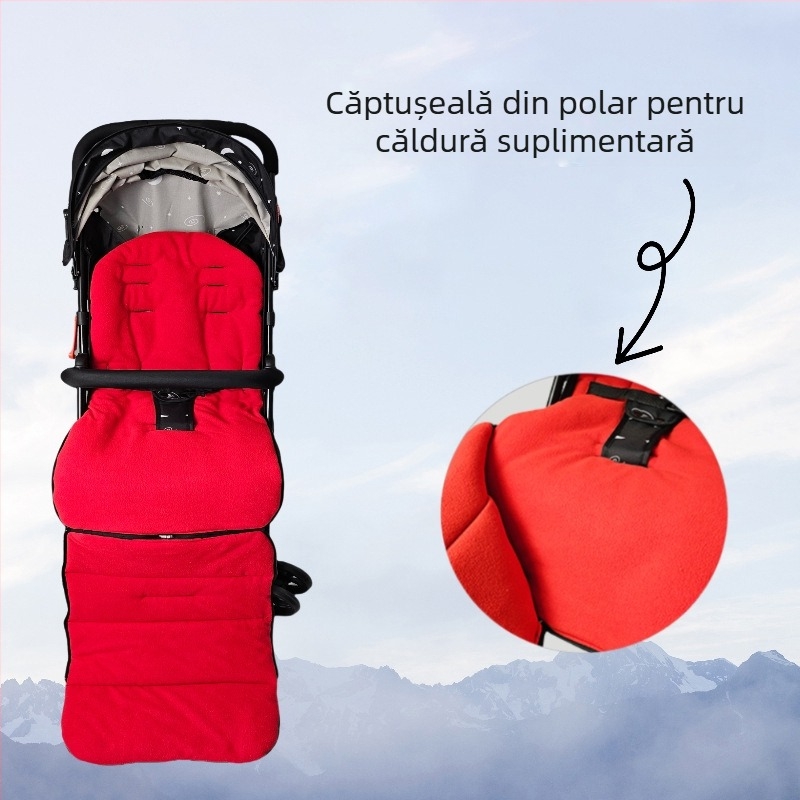 Husă pentru cărucior, sac de dormit pentru cărucior, bumbac, pad, husă rezistentă la vânt, iarna, îngroșată, caldă, pernă de scaun, pernă de dormit