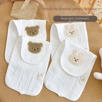 Prosop absorbant din bumbac pur pentru bebeluși, prosop de spate cu patru straturi de tifon pentru copii, prosop respirabil de izolare a transpirației și oprire a transpirației pentru grădiniță