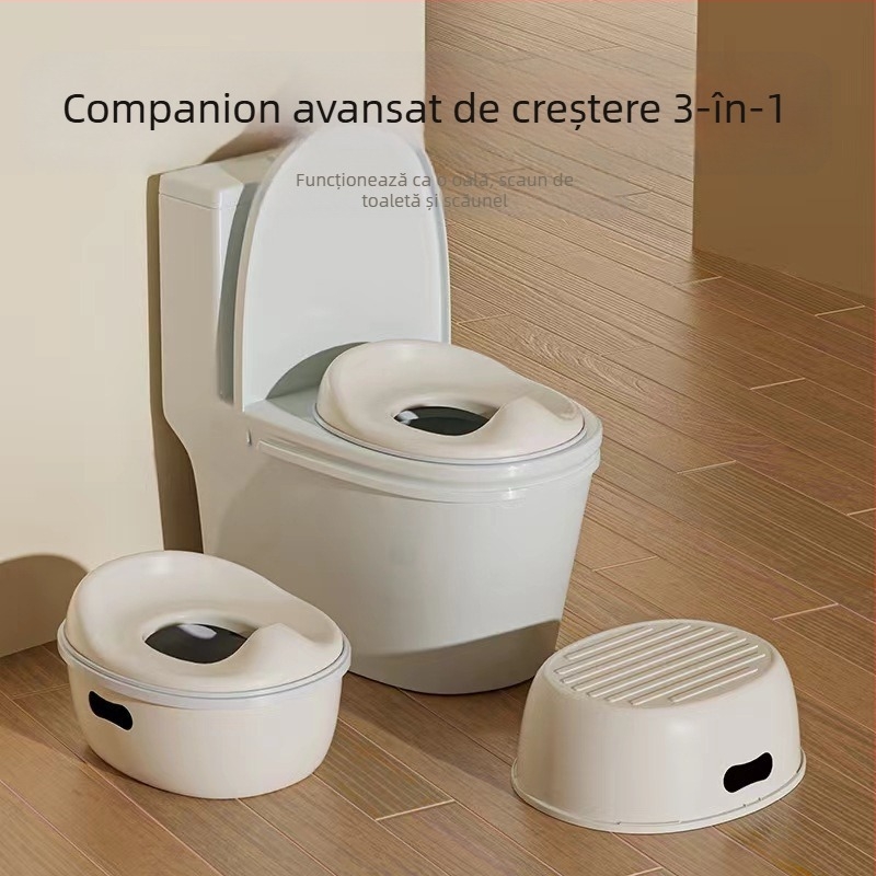 Toaletă pentru copii, trei în unu, pentru bebeluși, băieți și fete, scaun pentru bebeluși, scară, urină pentru bebeluși, toaletă multifuncțională pentru copii