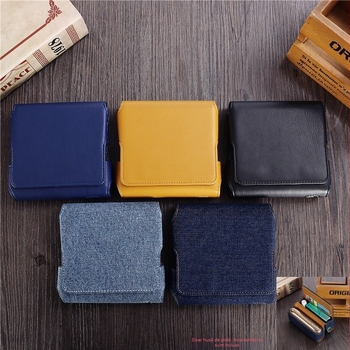 Potrivit pentru Iqo Iluma/3.0Duo Husă de protecție digitală cu model denim Accesorii din piele Geantă portabilă cu flip pentru cosmetice