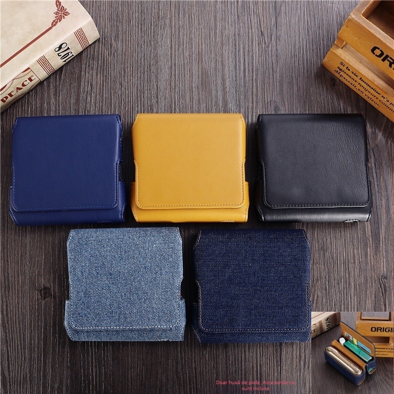Potrivit pentru Iqo Iluma/3.0Duo Husă de protecție digitală cu model denim Accesorii din piele Geantă portabilă cu flip pentru cosmetice