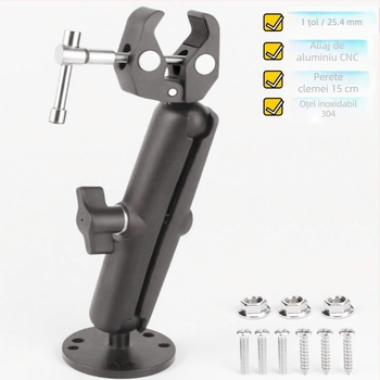 Stabilizator de motor Trolling fix cu cap sferic de 1 inch transfrontalier, cu elice pentru barcă cu motor, suport de foraj cu cameră