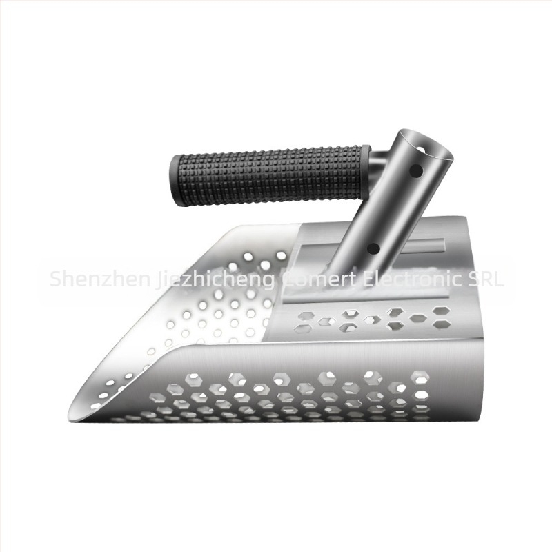 Detector de metale cu nisip pentru plajă, lingură de nisip, detectarea comorilor din oțel inoxidabil 304 cu mâner, instrument de prospectare aur, lingură de detectare aur