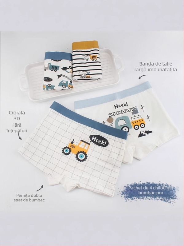 Lenjerie intimă pentru copii, băieți, nu se taie fundul, un boxer din bumbac, bebeluși, băieți mari, lenjerie intimă boxer en-gros