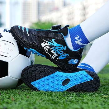 Pantofi de fotbal pentru copii mici, băieți, 2024, toamna nouă, cu nasturi rotativi pentru băieți, elevi de școală elementară, TF, cu unghii zdrobite