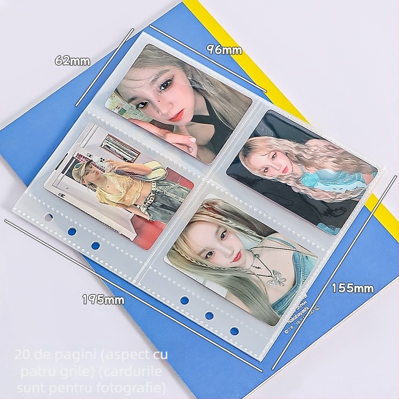 Album foto Insa5 original, cu patru grile, din PU, 3 inch, pentru studenți, pentru fani, rafinat, mic, pentru stocarea cardurilor, album foto cu memorie