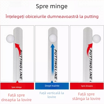 Noua riglă pentru putter de golf corectează traiectoria putterului, exercițiu din aliaj de aluminiu cu riglă de calibrare a putterului la scară.
